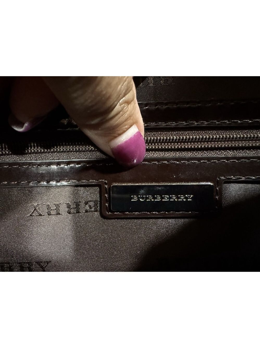 Burberry Nova Check Patent Leather Top Handle Bag - Picture 11 of 16